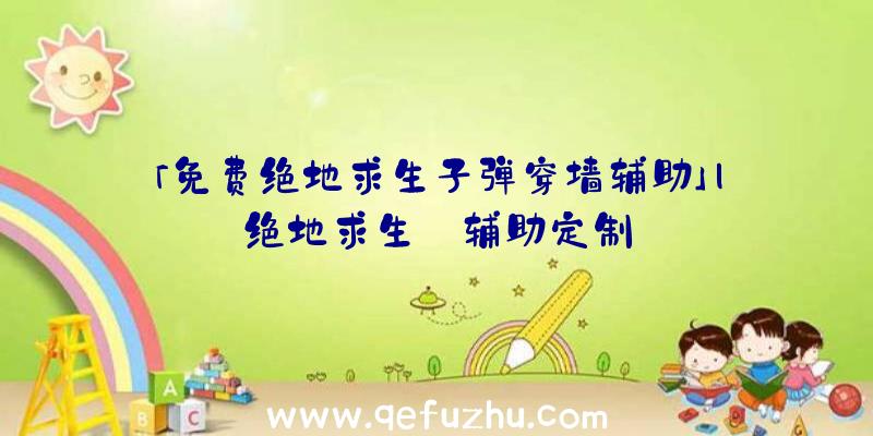 「免费绝地求生子弹穿墙辅助」|绝地求生